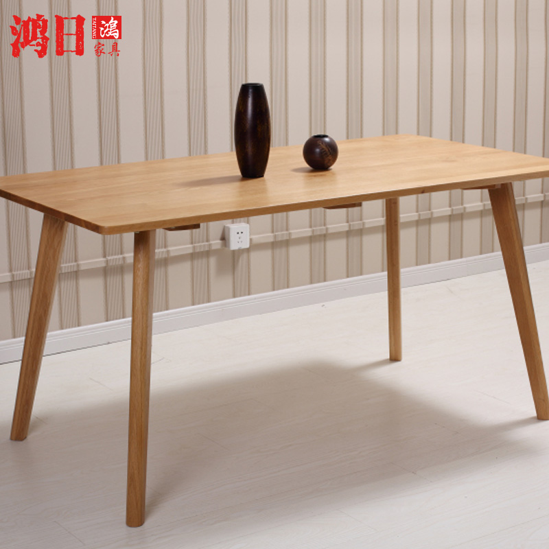 复古原木色环保白橡木质桌