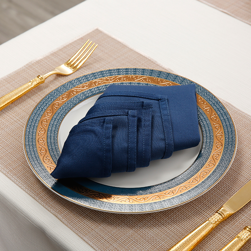 典雅蓝色席巾餐巾
