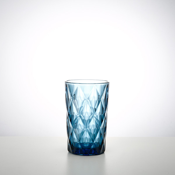 蓝色大菱纹水晶杯套装