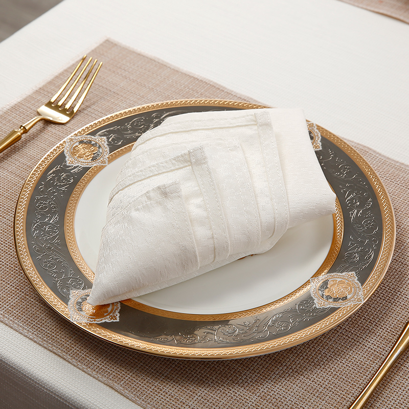 纯色暗纹格纹餐巾布