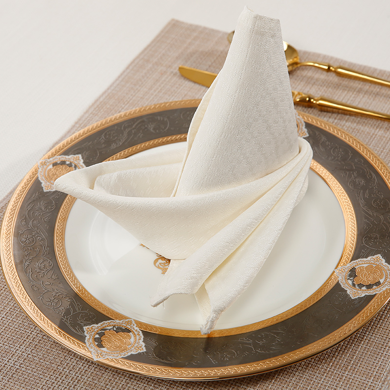 纯色暗纹格纹餐巾布