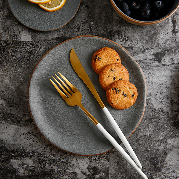 灰色水泥质感陶瓷餐具