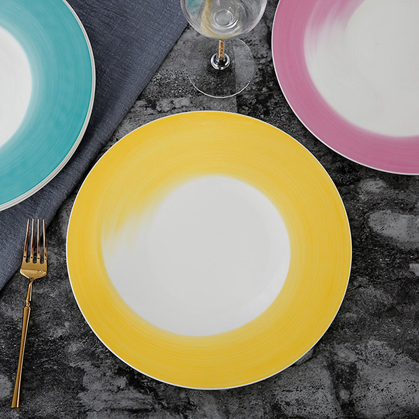 柠檬黄斜纹展示盘