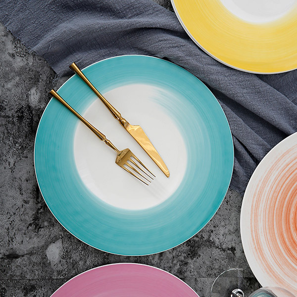 浅蓝色斜纹展示盘