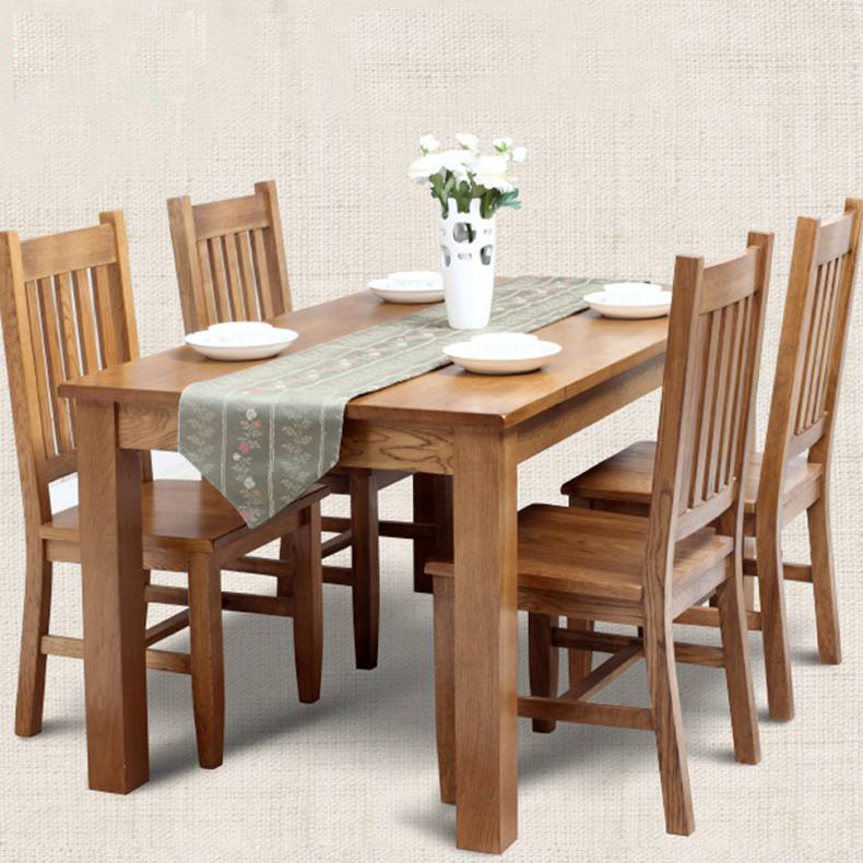 家用饭店白橡木实木餐桌椅