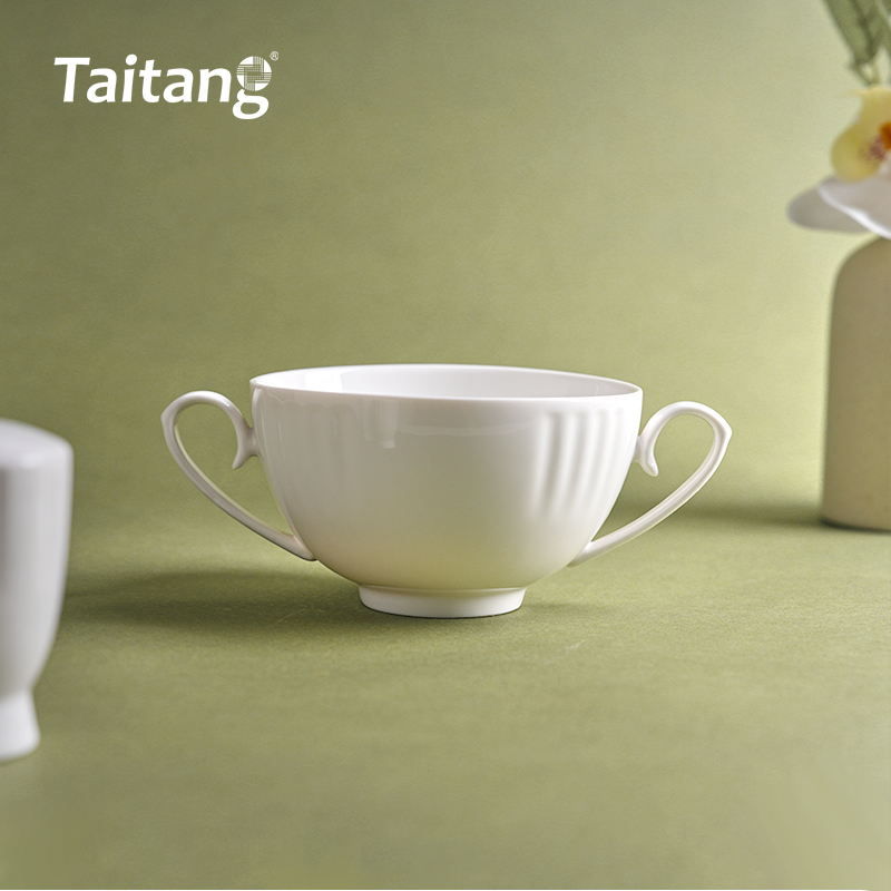 皇冠白瓷-4.5"双耳汤盅-身