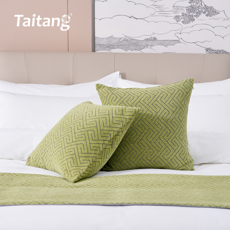抹茶软云-轻奢酒店床旗抱枕套系列