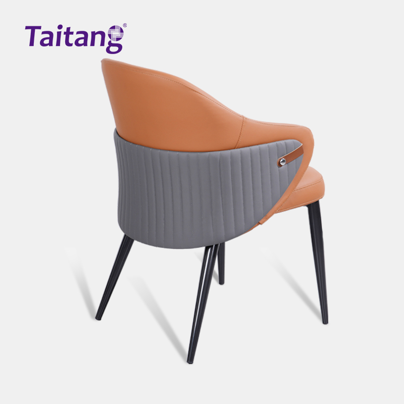 意式休闲皮质轻奢靠背餐椅