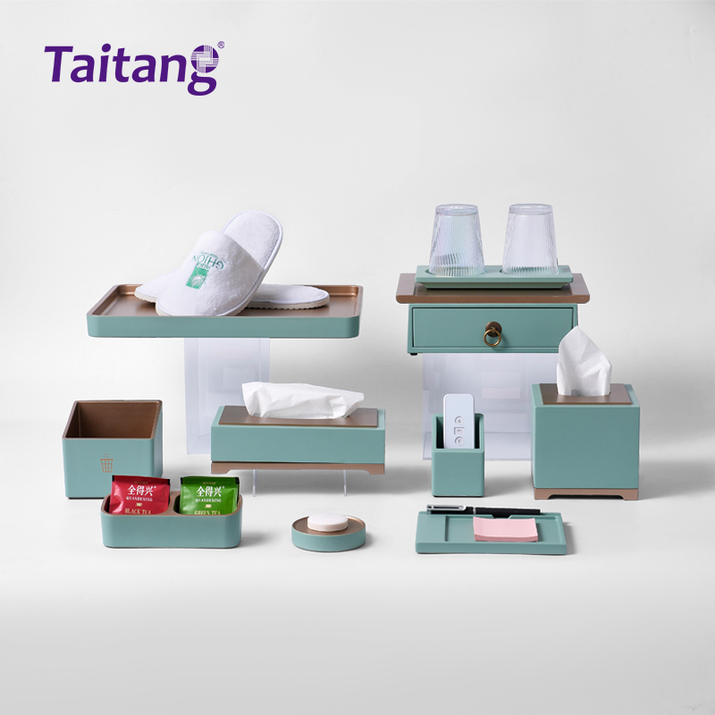 薄荷鎏金  薄荷绿耐热树脂客杂摆件套装