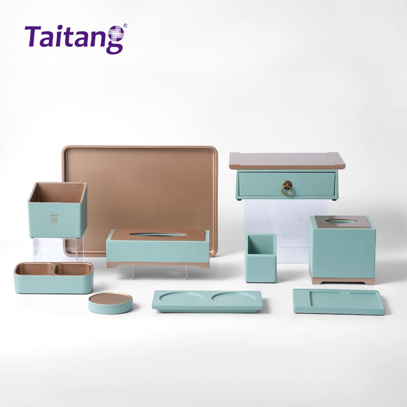 薄荷鎏金  薄荷绿耐热树脂客杂摆件套装