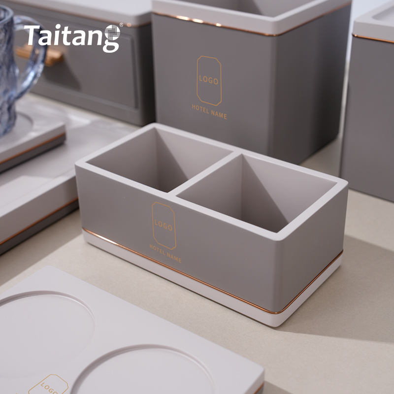 素雅  双灰色树脂客杂摆件套装