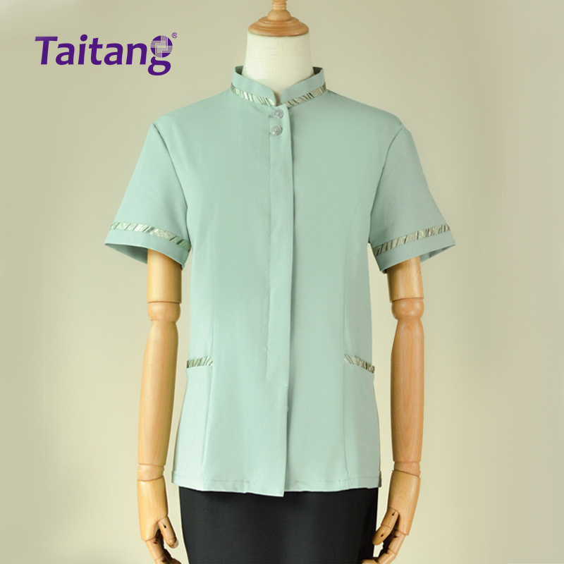 夏季酒店服务员工服 浅绿色定制款