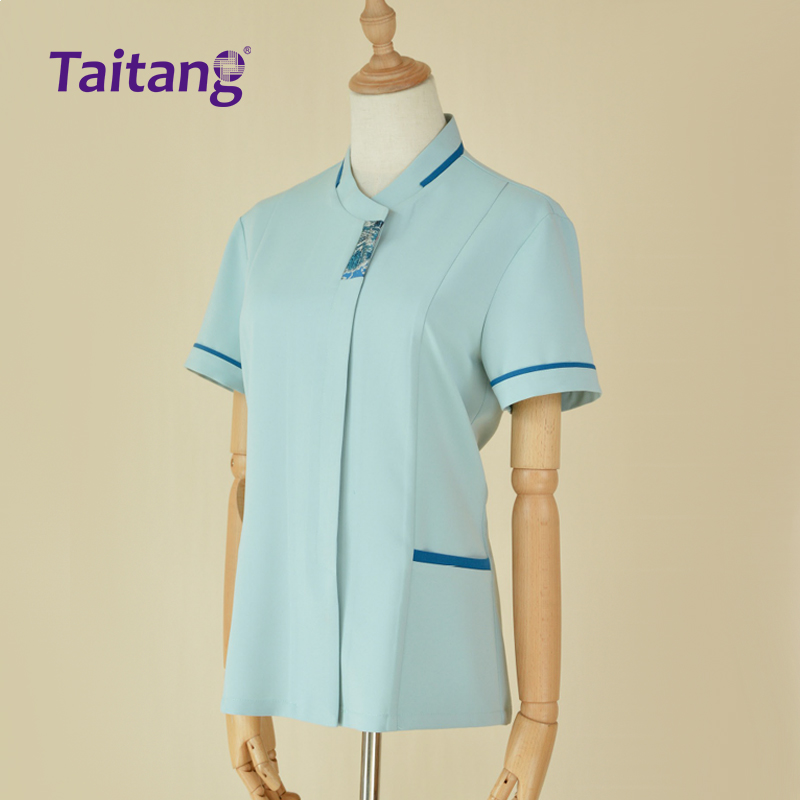 餐饮服务员夏季工作服纯色定制款